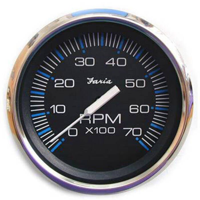 Image of : Faria Chesapeake Black SS 7000 RPM Tachometer - 33718