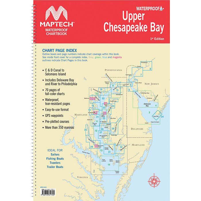 Maptech Waterproof Chartbook Upper Chesapeake Bay 1st Edition
