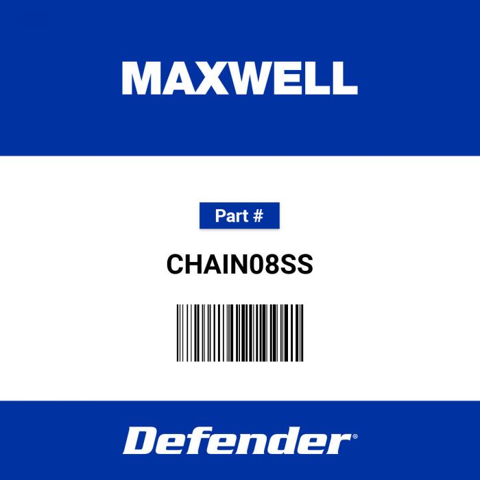Image of : Maxwell MTR Chain 8 mm DIN766 316l Stainless Steel - CHAIN08SS