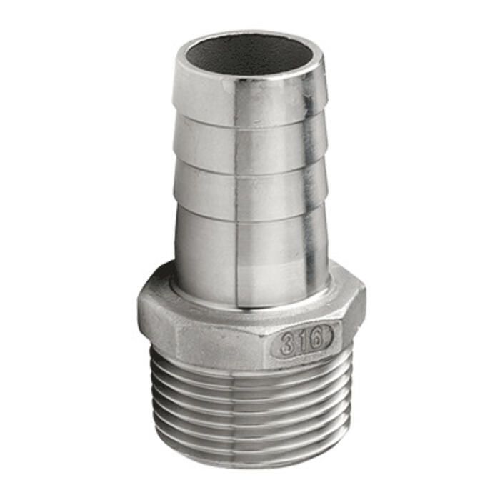 Image of : Vetus Hose Connector Stainless Steel Male Thread G1 1/4'' Hose 32 mm - QA05MG-32