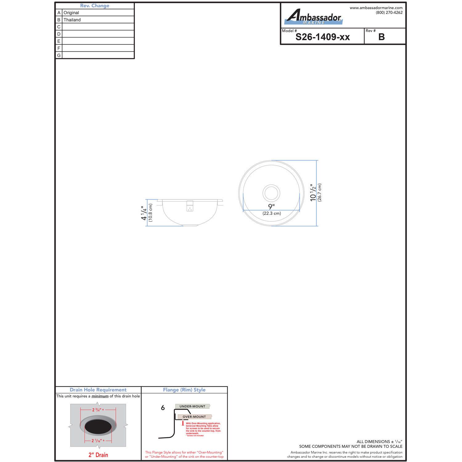 Ambassador Marine Half Sphere Sink