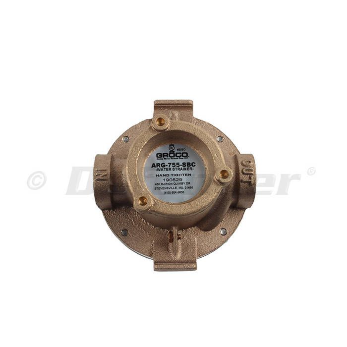 Groco Raw Water Strainer with Brass Cap - ARG-755-SBC