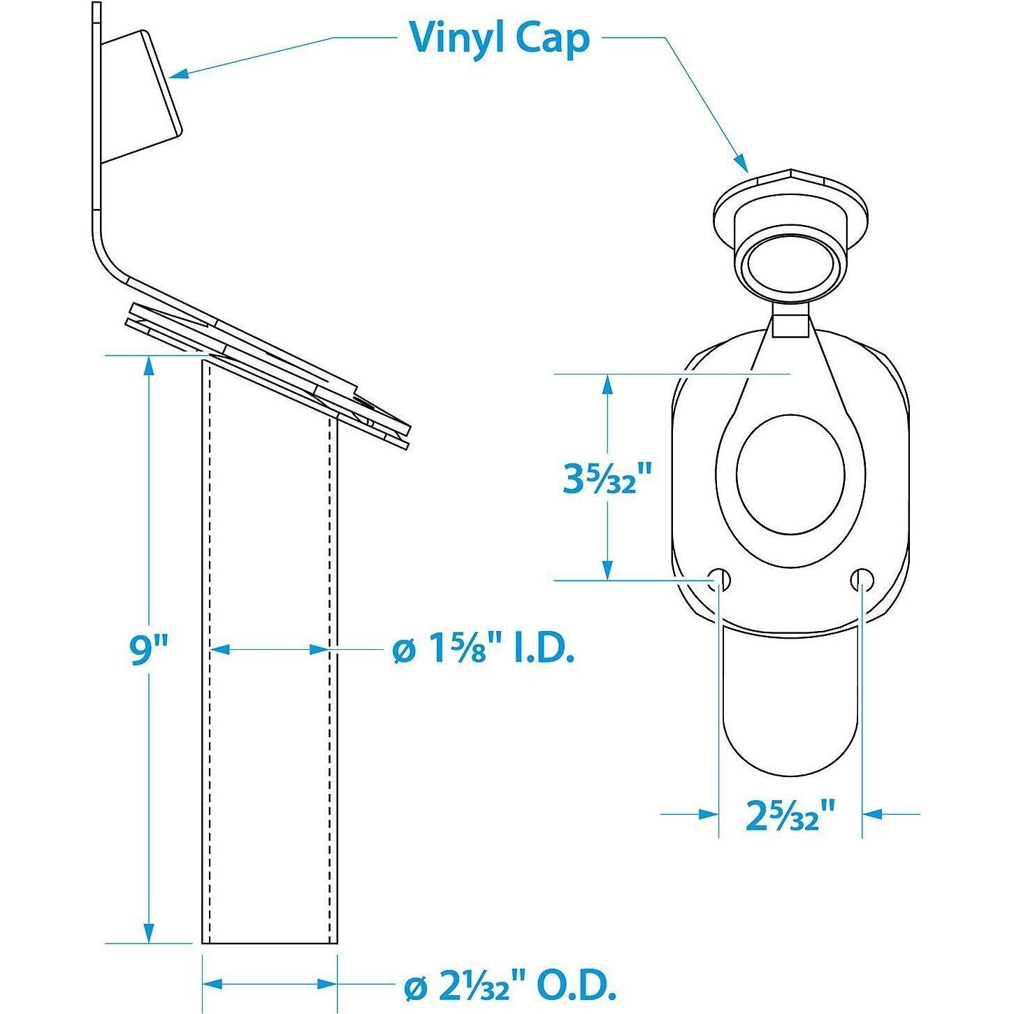 Seachoice Stainless Steel Rod Holder with Cap - 89121