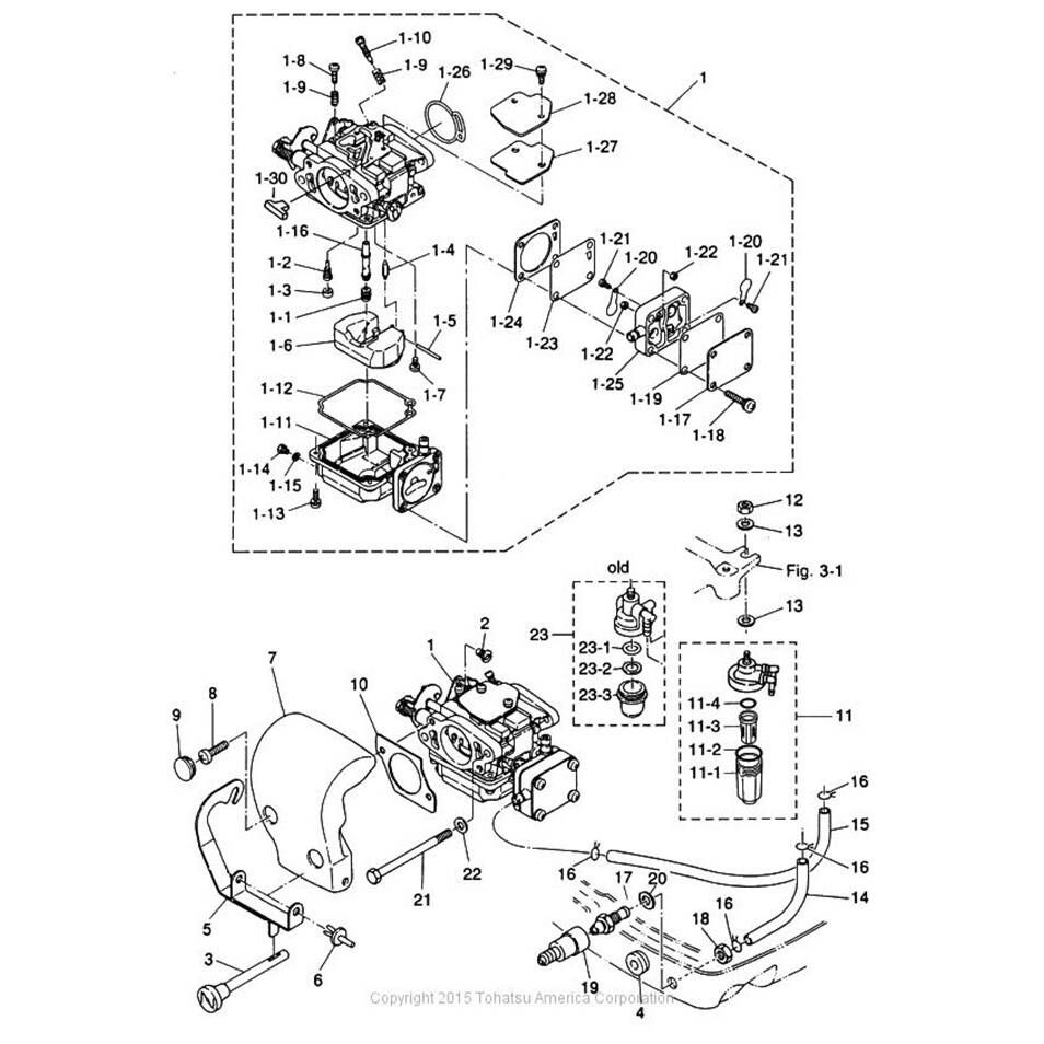 Tohatsu Nissan OEM Outboard Motor Carburetor Repair Kit